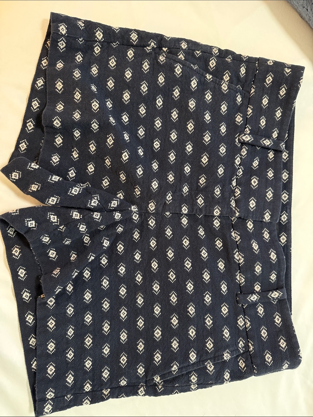 Ann Taylor Navy and White Patterned Women's Chino Shorts